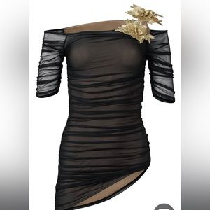 Floral Detail Mesh Top